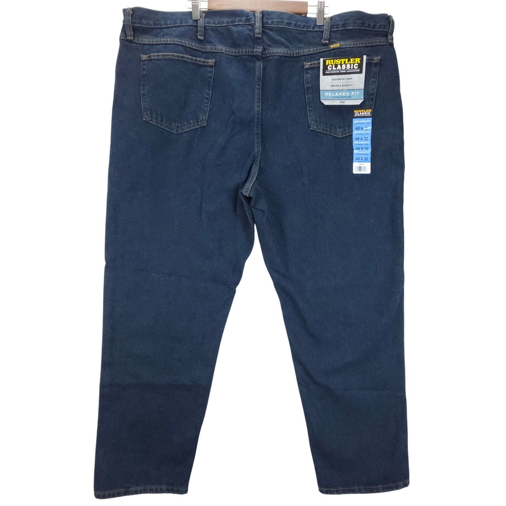 Rustler Jeans Mens 46x30 Blue Vintage Straight Leg Denim Streetwear Skate